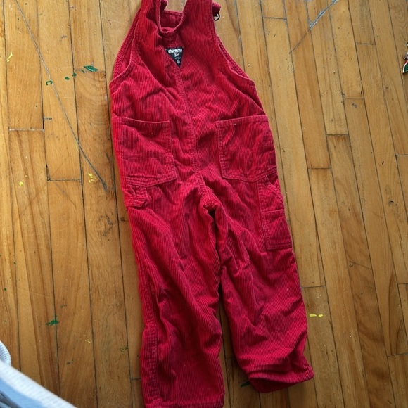Oshkosh vestback Red Corduroy carpenter Overalls - Picture 4 of 8